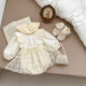 3-18M Baby Girls Mesh Flower Long Sleeves Bodysuit  Baby Clothing  