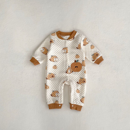3-18M Baby Cartoon Print Long Sleeves Jumpsuit  Baby Clothing  