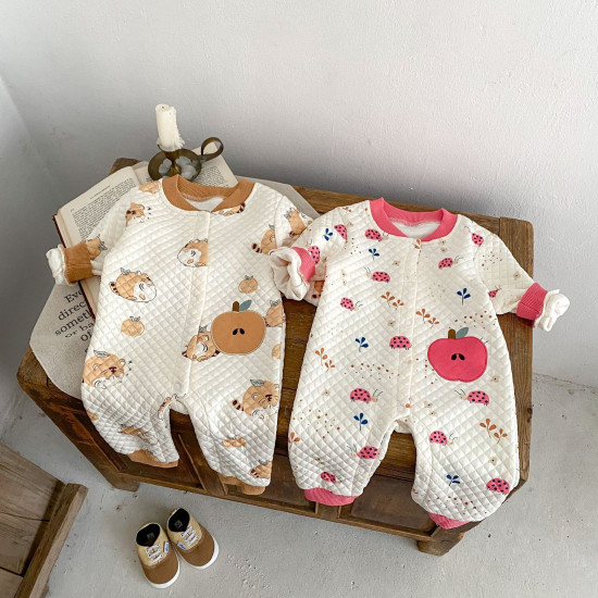3-18M Baby Cartoon Print Long Sleeves Jumpsuit  Baby Clothing  