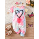 0-18M Baby Girls Valentine's Day Heart Print Jumpsuit & Headband  Baby Clothes  