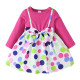 3M-3Y Baby Girls Polka Dot Print Bow Fake Two Piece Dresses  Baby Clothing  