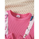 3M-3Y Baby Girls Bow Print Patchwork Fake Two Piece Dresses  Baby Clothing  