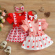 3-18M Baby Girls Valentine's Day Short-Sleeved Love Bow One-Piece Dress  Baby Clothes  