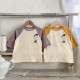 3-24M Baby Cotton Linen Color Matching Cartoon Print Top Casual T-Shirt  Baby Clothing  