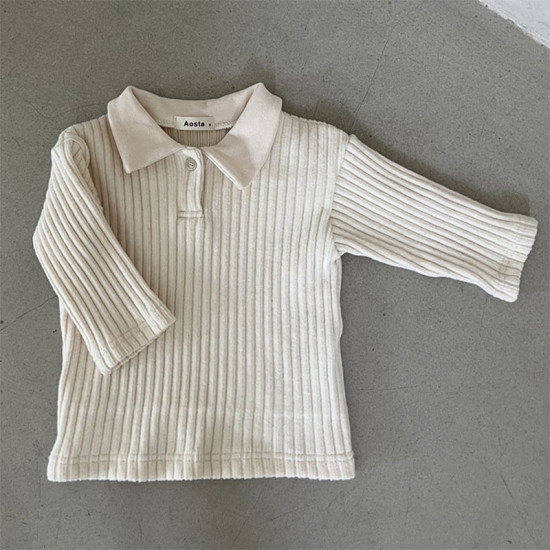 3-24M Baby Lapel Long-Sleeved T-Shirt Boys And Girls Bottoming Shirt  Baby Clothes  