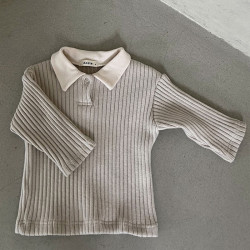 3-24M Baby Lapel Long-Sleeved T-Shirt Boys And Girls Bottoming Shirt  Baby Clothes  