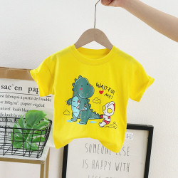 9M-4Y Toddler Boy Short-Sleeved Cartoon Dinosaur Print Tops  Boy Boutique Clothes  