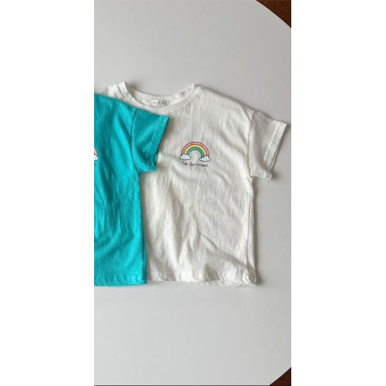 6-24M Rainbow Boy And Girl Baby Loose Cotton Short-Sleeved Tops  Baby Clothes  