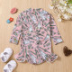 9M-4Y Toddler Girls Bull Head Print One-Piece Swimsuit  Girls Clothes  