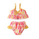 9M-4Y Toddler Girls Slipper Print Ruffle Bikini Vacations Two Piece Swimsuit  Girls Clothes  