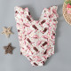 9M-3Y Baby Girl Sleeveless Shoes Cap Printed Backless One-Piece Swimsuit  Baby Clothing  