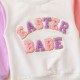 3-24M Baby Contrast Sleeves Towel Embroidered Sweatshirt  Baby Clothing  