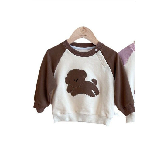 3-24M Baby Cartoon Raglan Sleeves Sweatshirt  Baby Clothing  