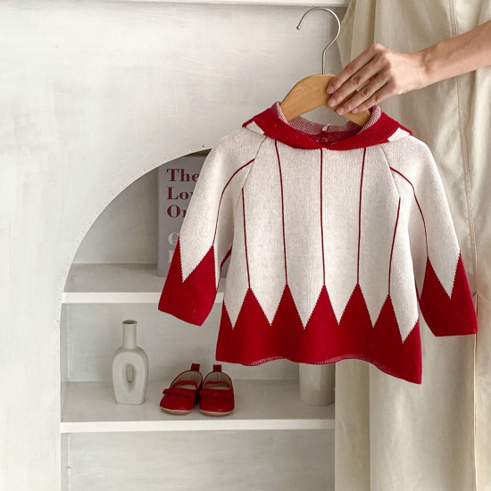 3-24M Baby Hooded Christmas Knit Sweater  Baby Boutique Clothing  