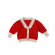 0-18M Baby Red Knitted Sweater Cardigan V-Neck  Baby Boutique Clothing  
