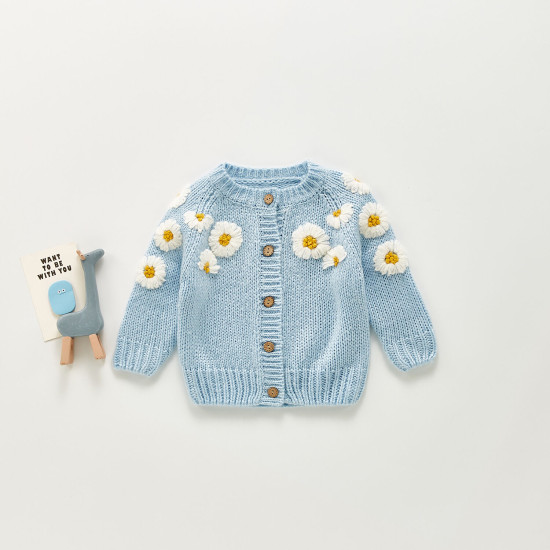 3-24M Baby Daisy Embroidered Cardigan Sweater  Baby Clothing  