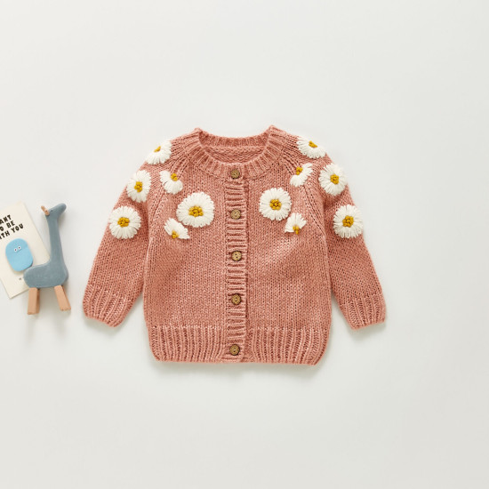 3-24M Baby Daisy Embroidered Cardigan Sweater  Baby Clothing  