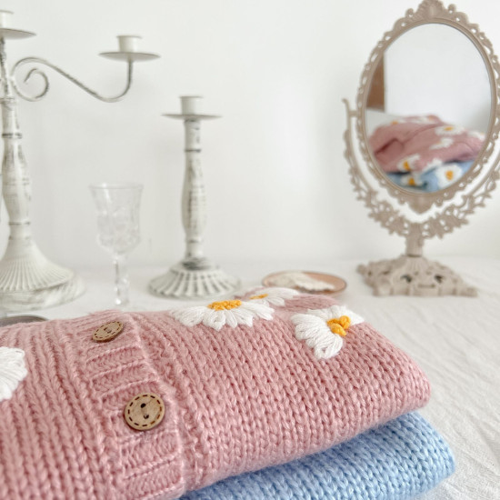 3-24M Baby Daisy Embroidered Cardigan Sweater  Baby Clothing  