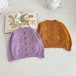 3-24M Baby Floral Embroidered Cardigan Sweater  Baby Clothing  