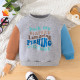 3-24M Baby Round Neck Pullover Sweatshirts With Patchwork Sleeves  Baby Clothes  