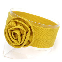 Solid Color Flower Decor Ribbed Headband For Baby  