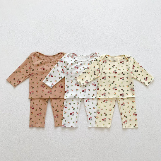 3-24M Baby Girls Loungewear Sets Floral Long Sleeve Tops And Pants Baby  Clothing  