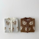 3-24M Baby Cartoon Bear Round Neck Knitted Cardigan  Baby Boutique Clothing  