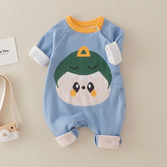 0-18M Baby Cartoon Knitted Jumpsuit Baby  Clothing  