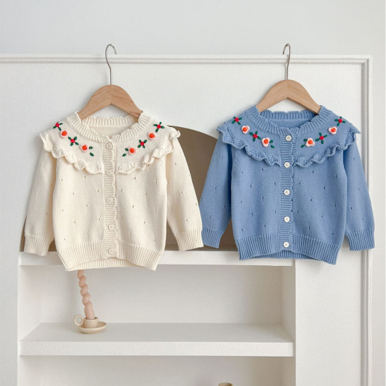 3-24M Baby Hand Embroidered Knitted Cardigan Sweater  Baby Clothes  