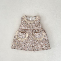 3-24M Baby Girls Thickened Lace Cotton Jacket Or Tank Dress  Baby Clothing  