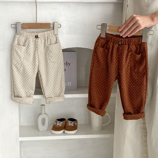 3-24M Baby Dot Print Corduroy Pants  Baby Boutique Clothing  