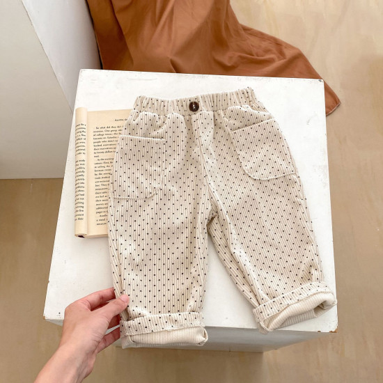 3-24M Baby Dot Print Corduroy Pants  Baby Boutique Clothing  