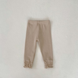 3-24M Baby Girls Pure Color Wooden Ears Bottoming Pants  Baby Boutique Clothing  