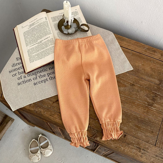 3-24M Baby Girls Pure Color Wooden Ears Bottoming Pants  Baby Boutique Clothing  