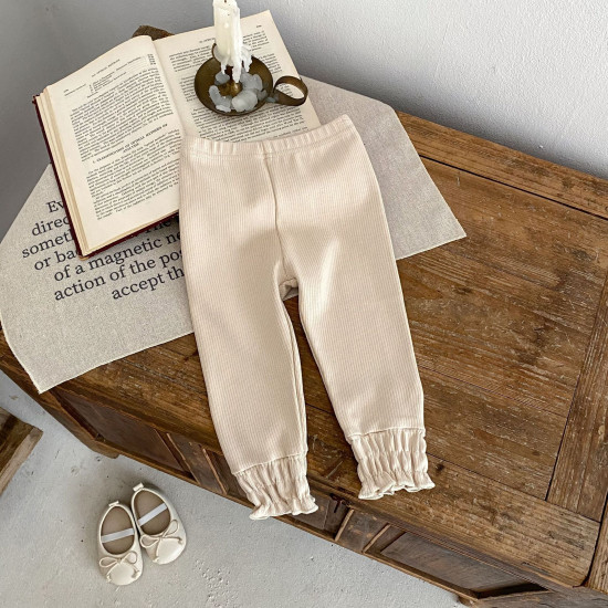 3-24M Baby Girls Pure Color Wooden Ears Bottoming Pants  Baby Boutique Clothing  
