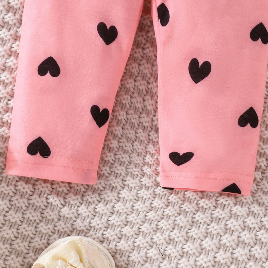 0-18M Baby Girls 3pcs Love Heart Pattern Pants  Baby Clothing  