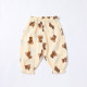 3-18M Baby Girls And Boys Muslin Plaid Bear Print Pants  Baby Clothing  