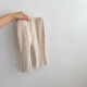 0-18M Baby Girl Solid Color Stretch Ribbed Wood Ear Hem Casual Pants  Baby Clothing  