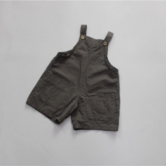 9M-7Y Suspender Solid Color Jumpsuit Shorts  Kids Boutique Clothing  