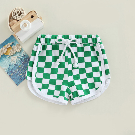 3M-3Y Baby Girls Checkerboard Drawstring Shorts  Baby Clothing  