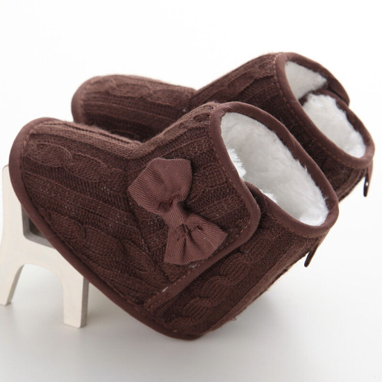 3-18M Baby Girls Bow Knit Thick Warm Snow Boots  Accessories Vendors  
