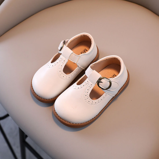 Kid Girls Solid Color British Style Soft Sole Shoes  Accessories  