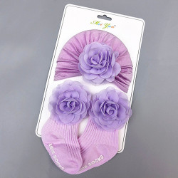 Newborn Sets Flower Baby Turban Hat And Socks  Accessories Vendors  