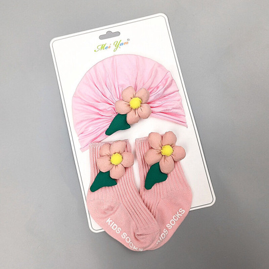 Newborn Flower Baby Turban Hat Socks Set Of Two  Accessories Vendors  