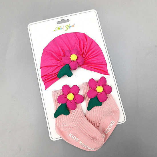 Newborn Flower Baby Turban Hat Socks Set Of Two  Accessories Vendors  