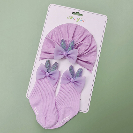 Newborn Rabbit Ears Baby Turban Hat Socks Set Of Two  Accessories Vendors  