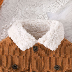 3M-3Y Baby Bear Back Pattern Lapel Corduroy Jackets  Baby Boutique Clothing  