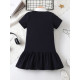 2-7Y Toddler Girls Polo Collar Short Sleeve Dresses  Girls Clothes  