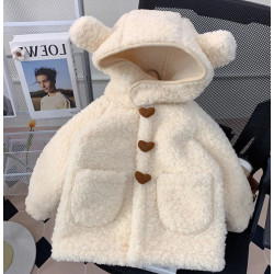 9M-6Y Toddler Girls Solid Color Lambswool Hooded Jackets & Coats  Girls Clothing Suppliers  