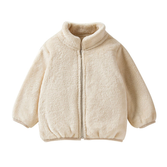 18M-6Y Toddler Girls Solid Color Flannel Zipper Jackets  Girls Fashion Clothes  